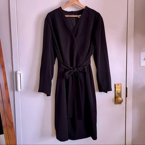 MM Lafleur belted wrap dress • black • size +2 / 18W